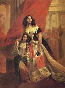 Karl Briullov Portrait of Countess Yulia Samoilova with her Adopted daughter amzilia pacini oil